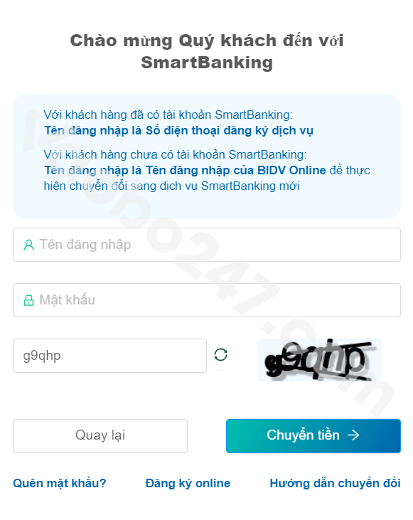 Người chơi điền thông tin để đăng nhập Loto188