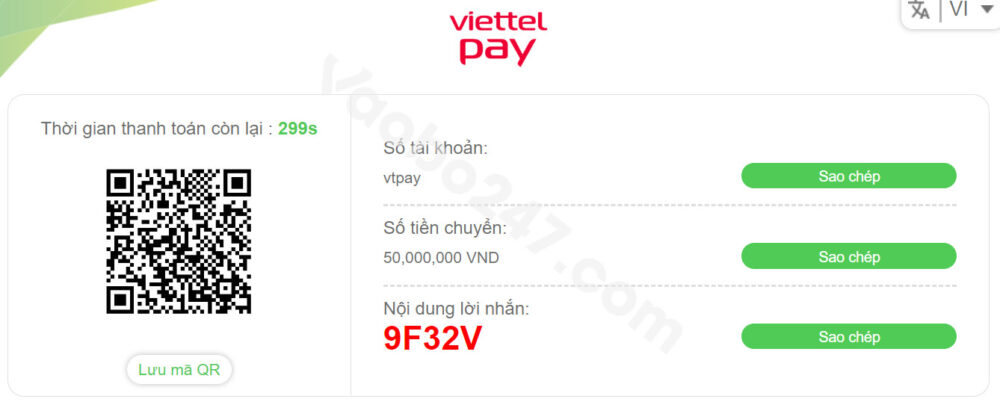 Người chơi quét mã QR để chuyển tiền qua Viettel Pay 