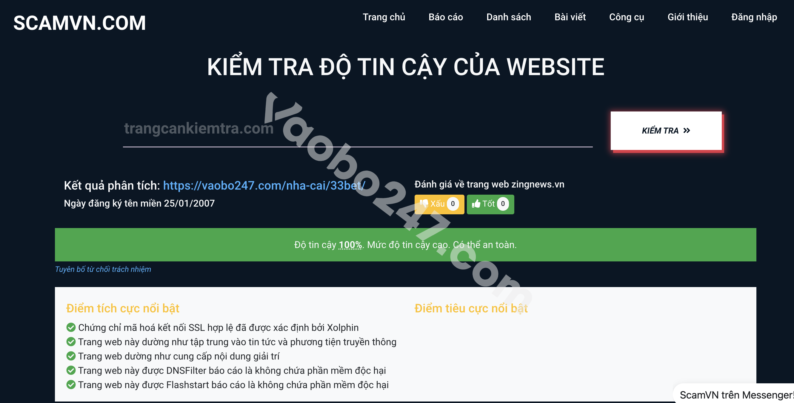 Nhận biết nhà cái 33bet lừa đảo qua ScamVN.com