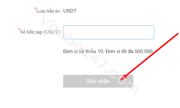 Nhấn “Xác nhận” để hoàn tất giao dịch.