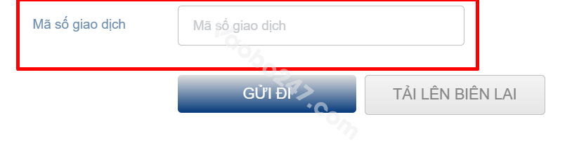 Nhập mã số giao dịch 