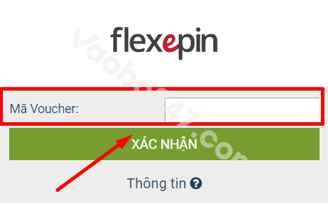 Nhập mã voucher và nhấn xác nhận