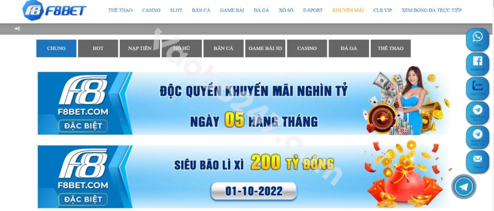 Những khuyến mãi cực khủng có tại F8bet 