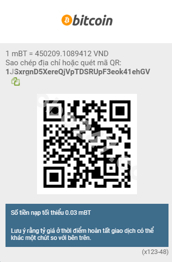 Quét mã QR để giao dịch nạp tiền