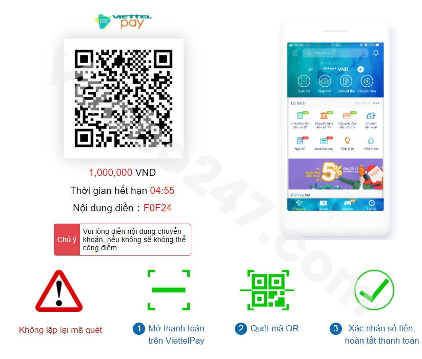 Quét mã Qr để nạp tiền V9bet 