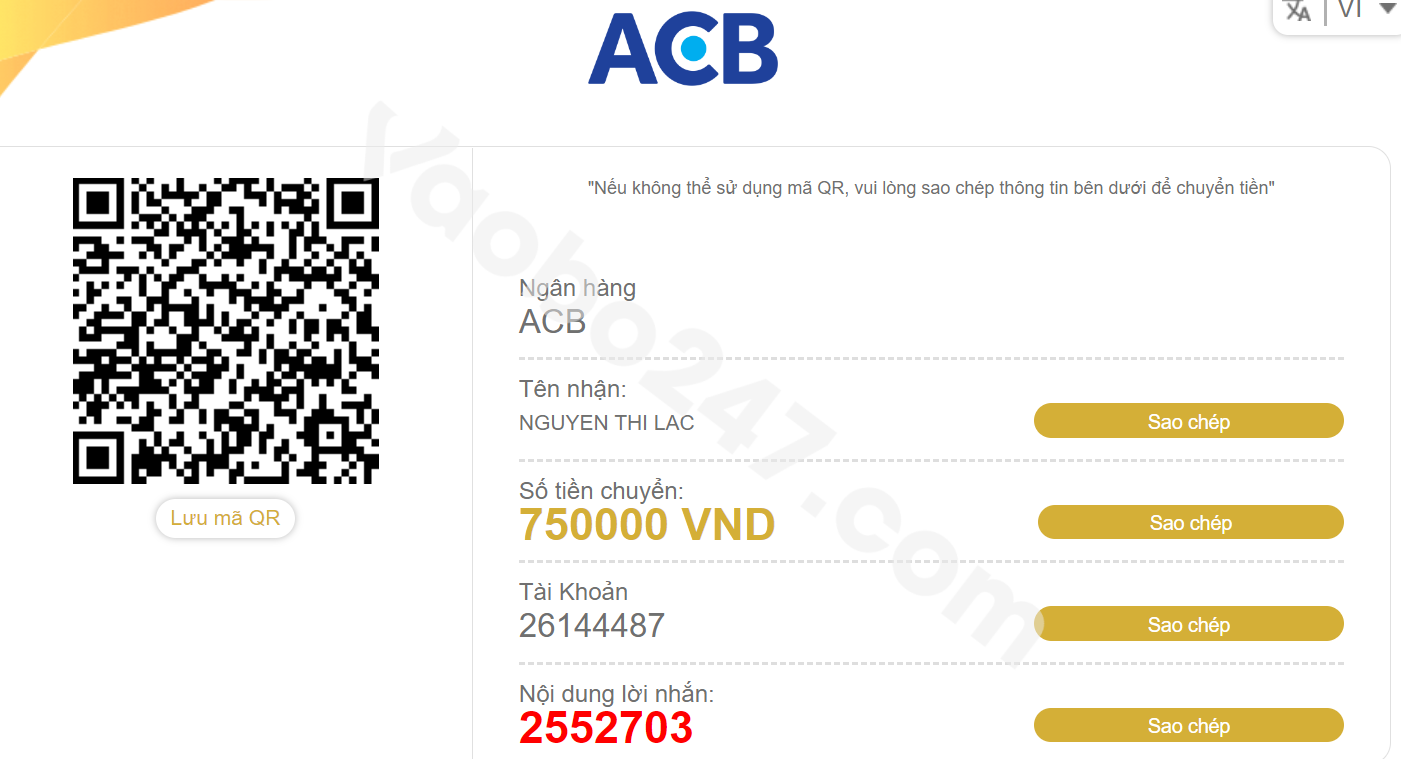 Quét mã QR để thực hiện giao dịch 