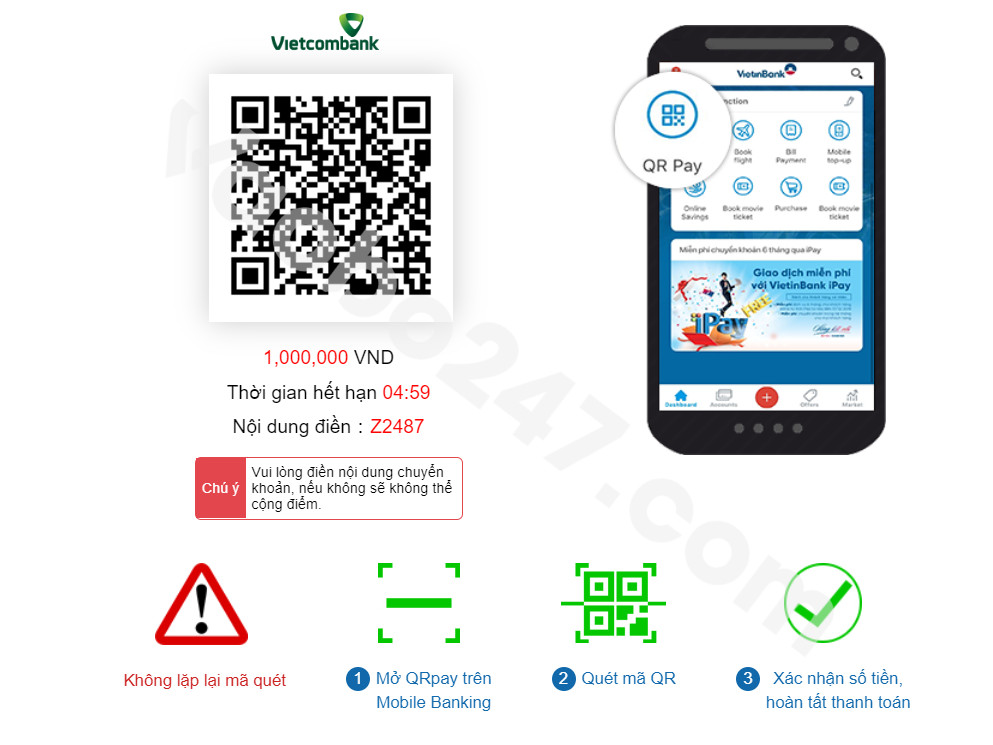 Quét mã Qr và chuyển tiền 