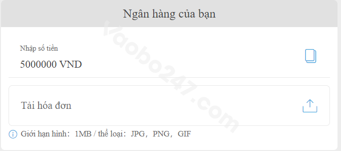 Tải hóa đơn hoặc biên lai giao dịch của mình lên 