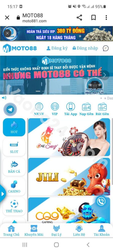 Truy cập vào Moto88 tạo tài khoản trên smartphone 