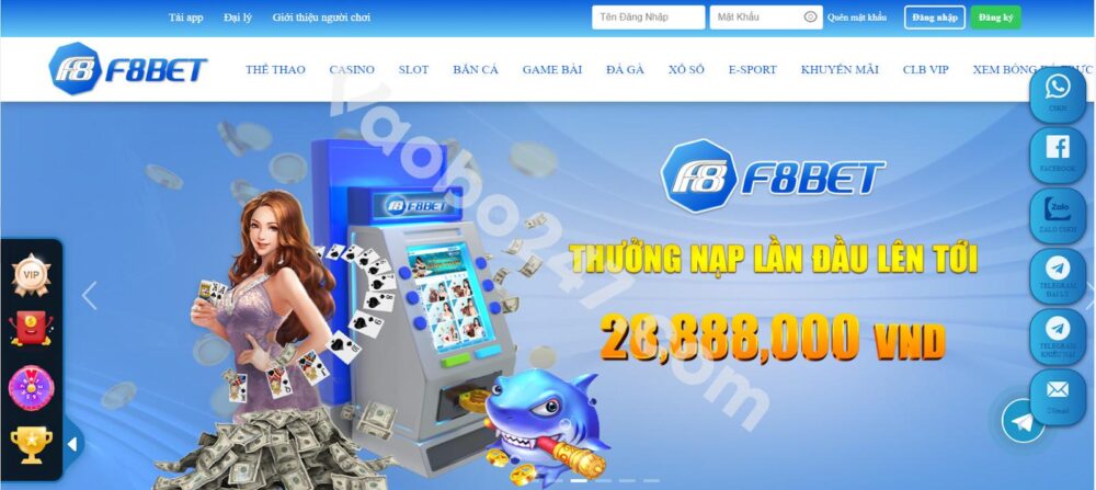 Truy cập vào trang chủ của F8bet 