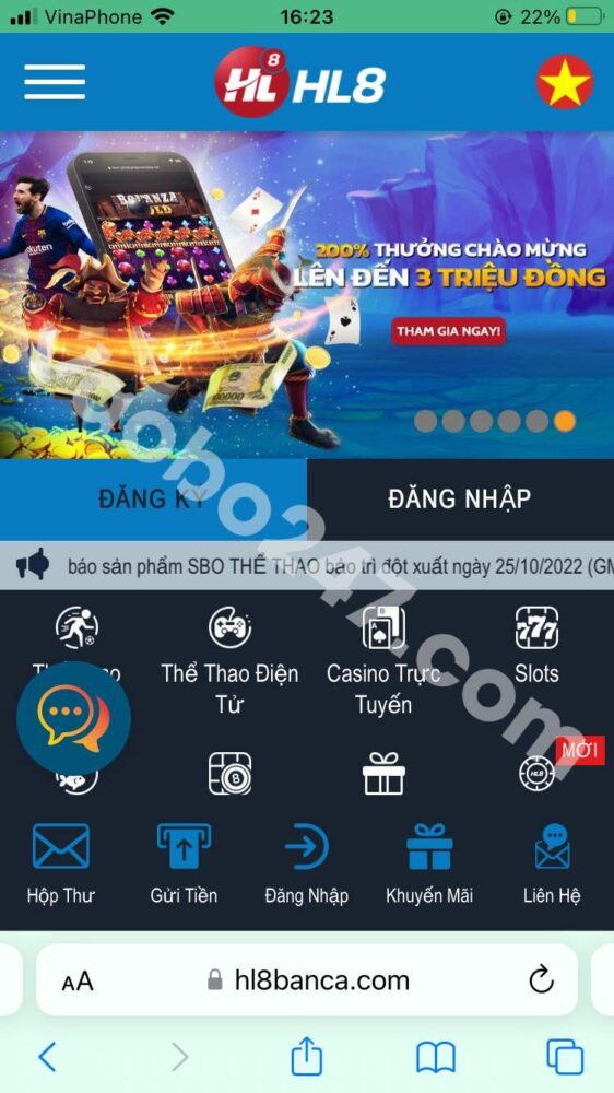 Truy cập vào trang chủ của nhà cái