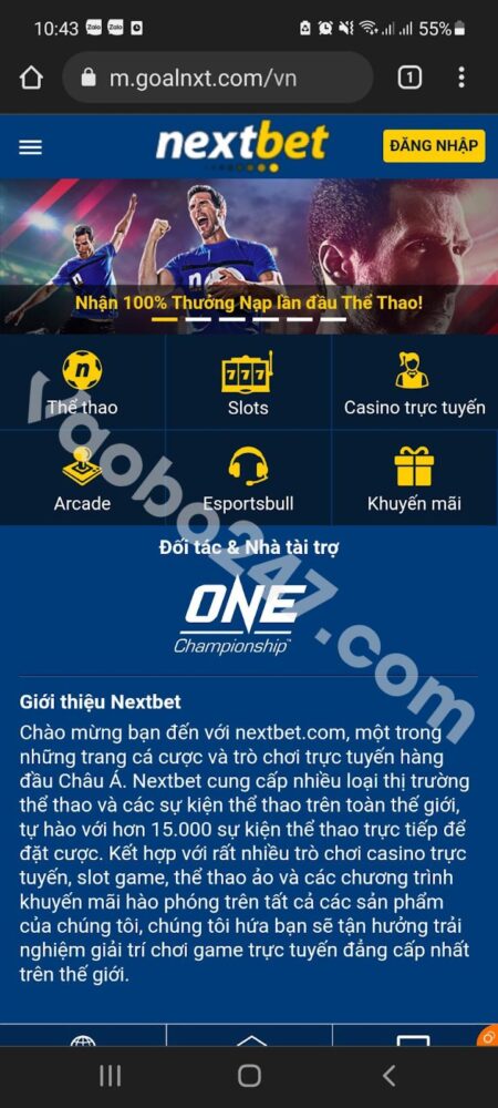 Truy cập vào trang chủ của nhà cái Nextbet  