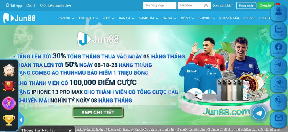 Truy cập vào website của Jun88 