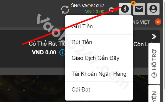 Vào biểu tượng chữ “Đ” 