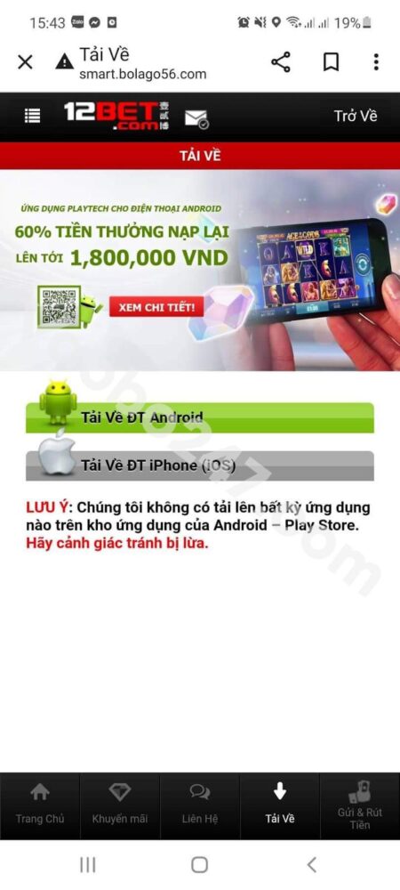 Bấm chọn Tải về ĐT Android 