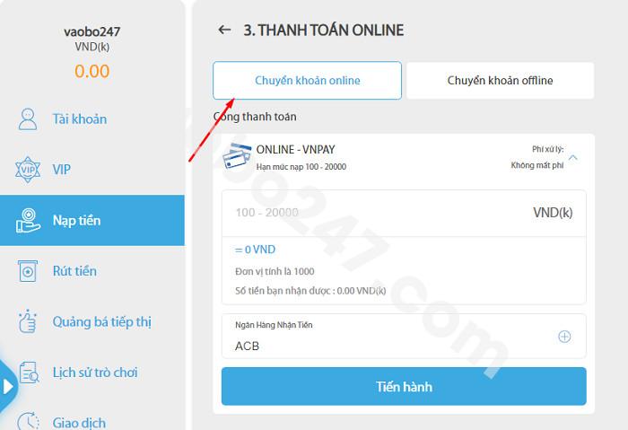 Chuyển khoản online