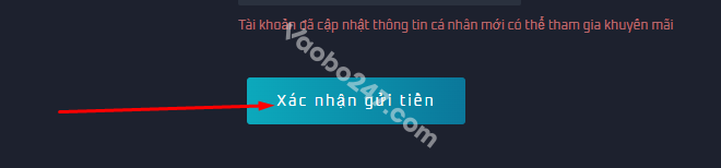 Bấm chọn Xác nhận gửi tiền 