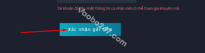 Bấm chọn Xác nhận gửi tiền 