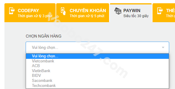 Lựa chọn ngân hàng thực hiện 