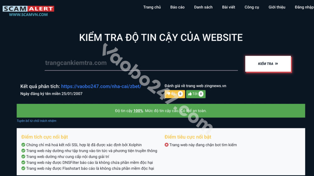 Nhận biết nhà cái Zbet lừa đảo qua ScamVN.com