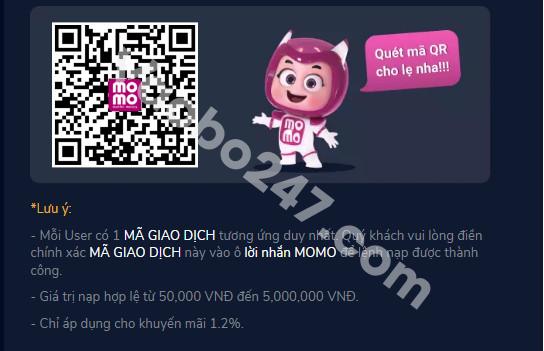 Quét mã QR để nạp tiền