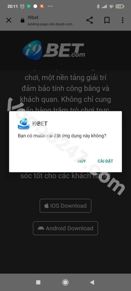 Cài đặt i9Bet về máy