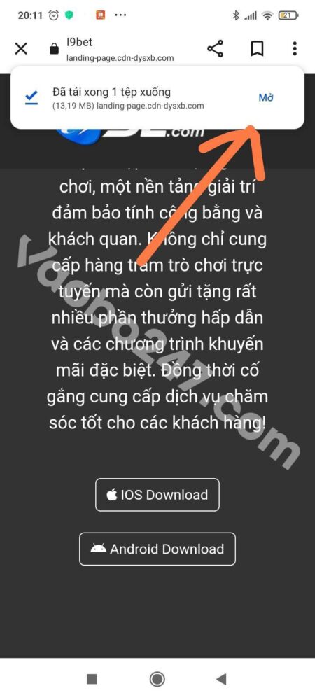 Mở tệp để tiến hành cài đặt