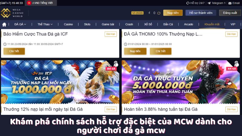 Khám phá chính sách hỗ trợ đặc biệt của MCW dành cho người chơi đá gà mcw